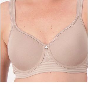 Breezies Floral Stripe Seamless Underwire T-Shirt Bra. Mink 38 DDD